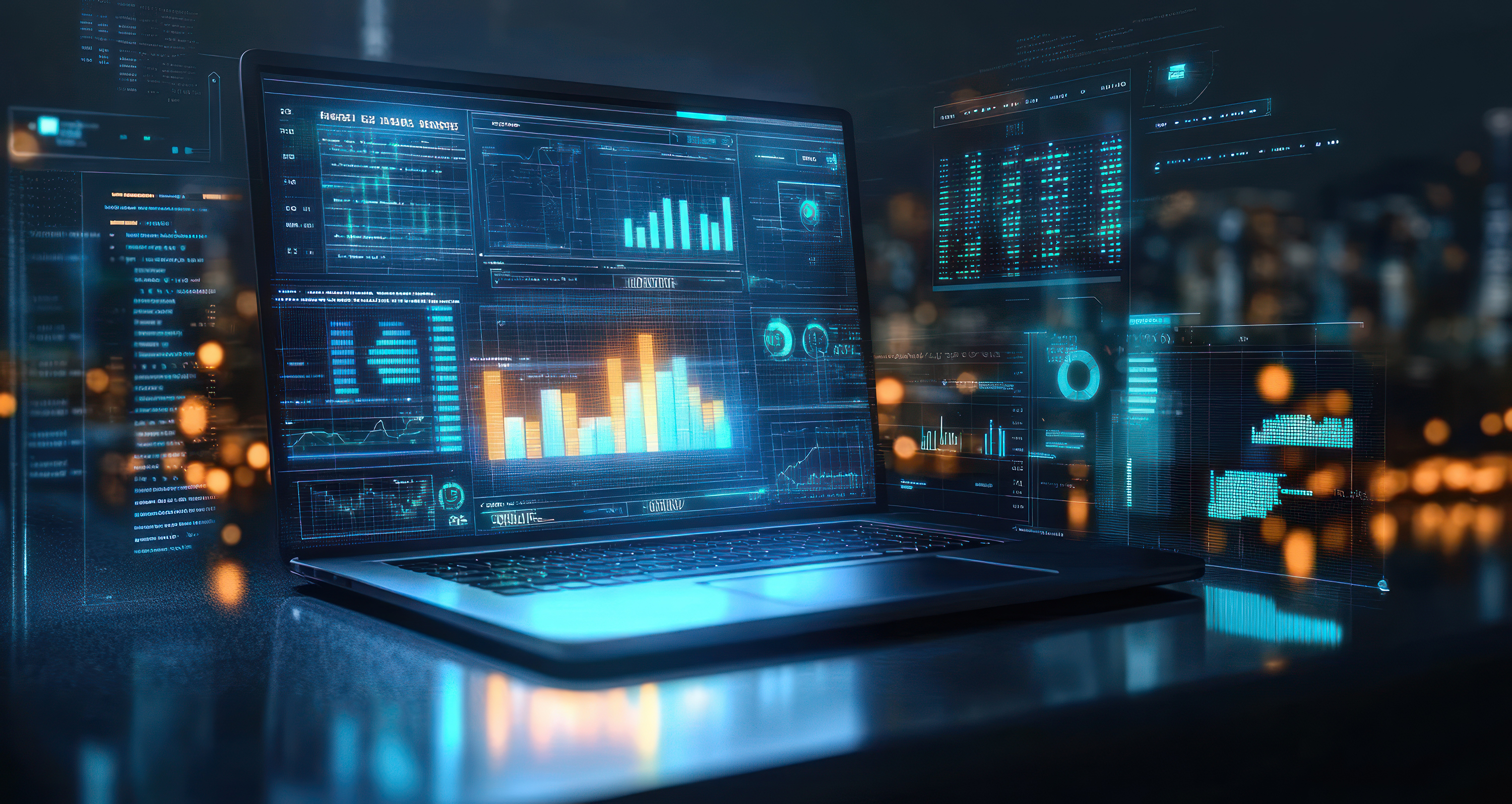 Notebook mit Grafiken und Finanzdatenanalyse