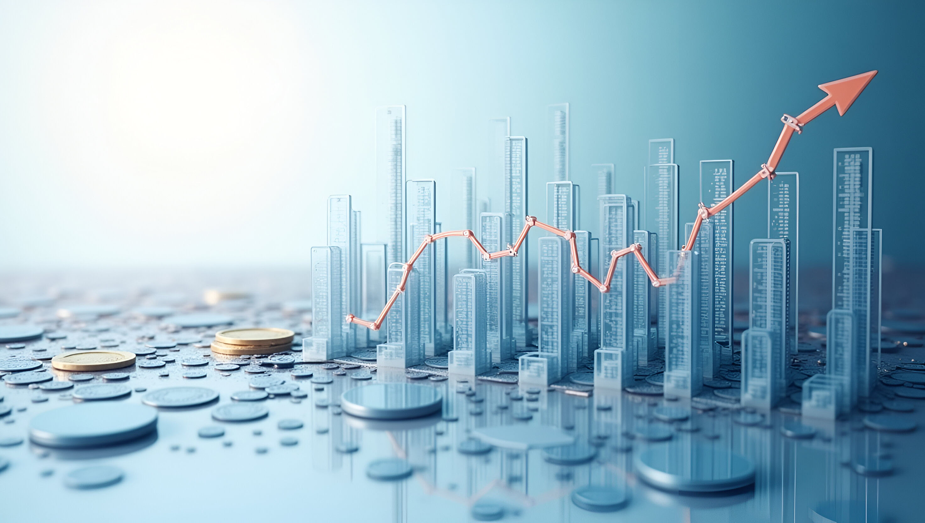  Blue infographics and 3D bars